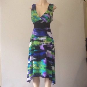 AGB multicolor high low sleeveless dress